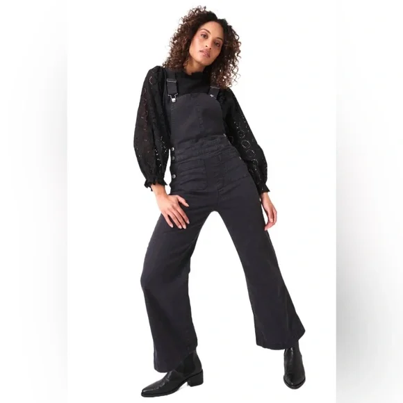 Rollas Jeans washed black sailor jumpsuit - Picture 1 of 9